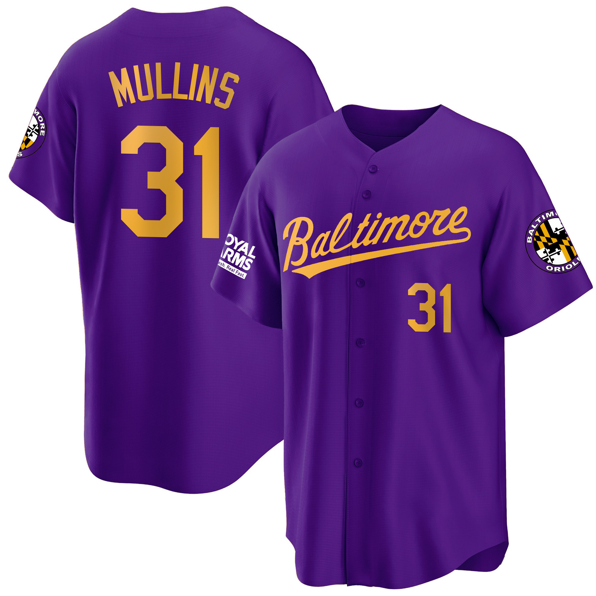 Cedric Mullins Men’s Baltimore Orioles 2023 Gold Cool Purple Gold Jersey - All Stitched