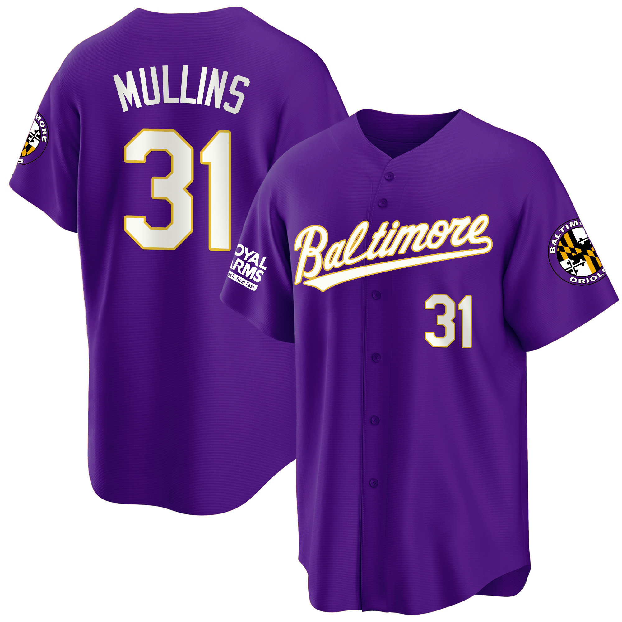 Cedric Mullins Men’s Baltimore Orioles 2023 Gold Cool Purple Jersey - All Stitched