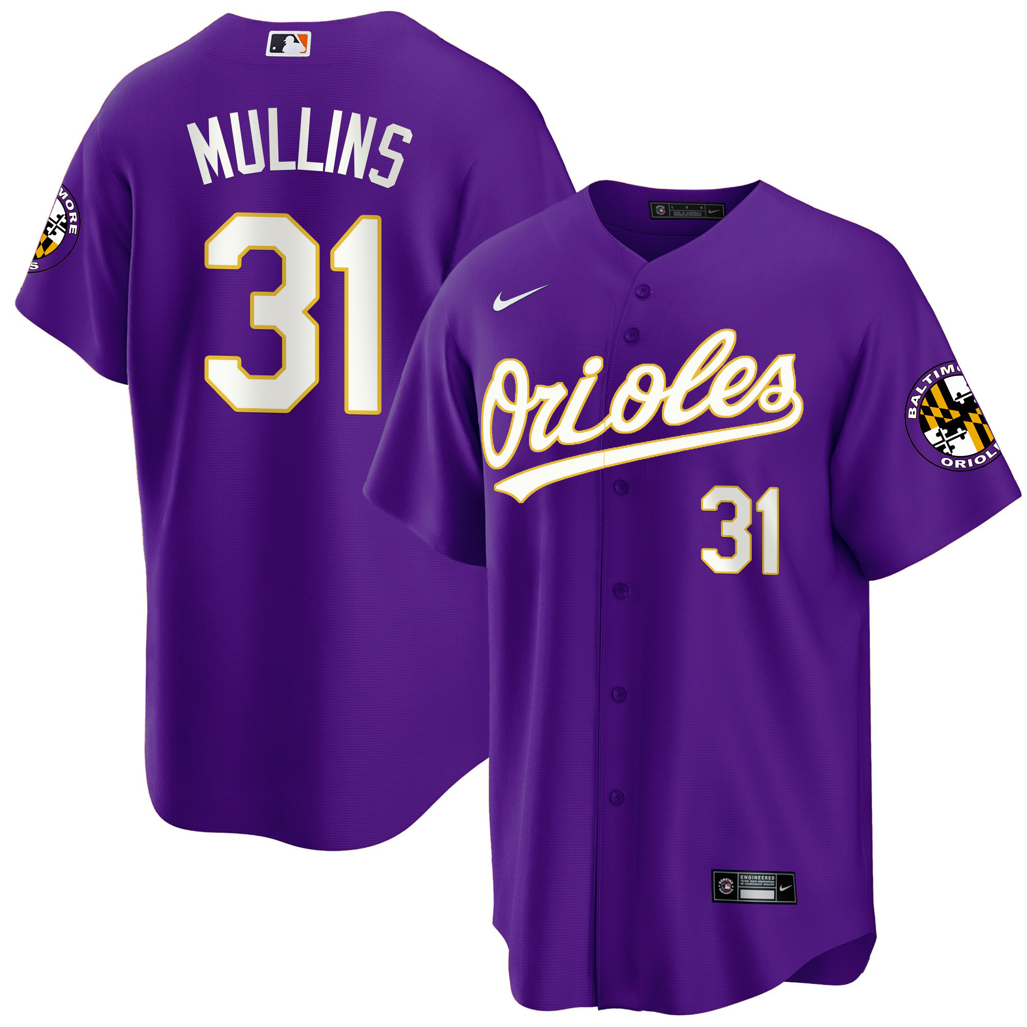Cedric Mullins Men’s Baltimore Orioles 2023 Special Gold Cool Purple Jersey - All Stitched