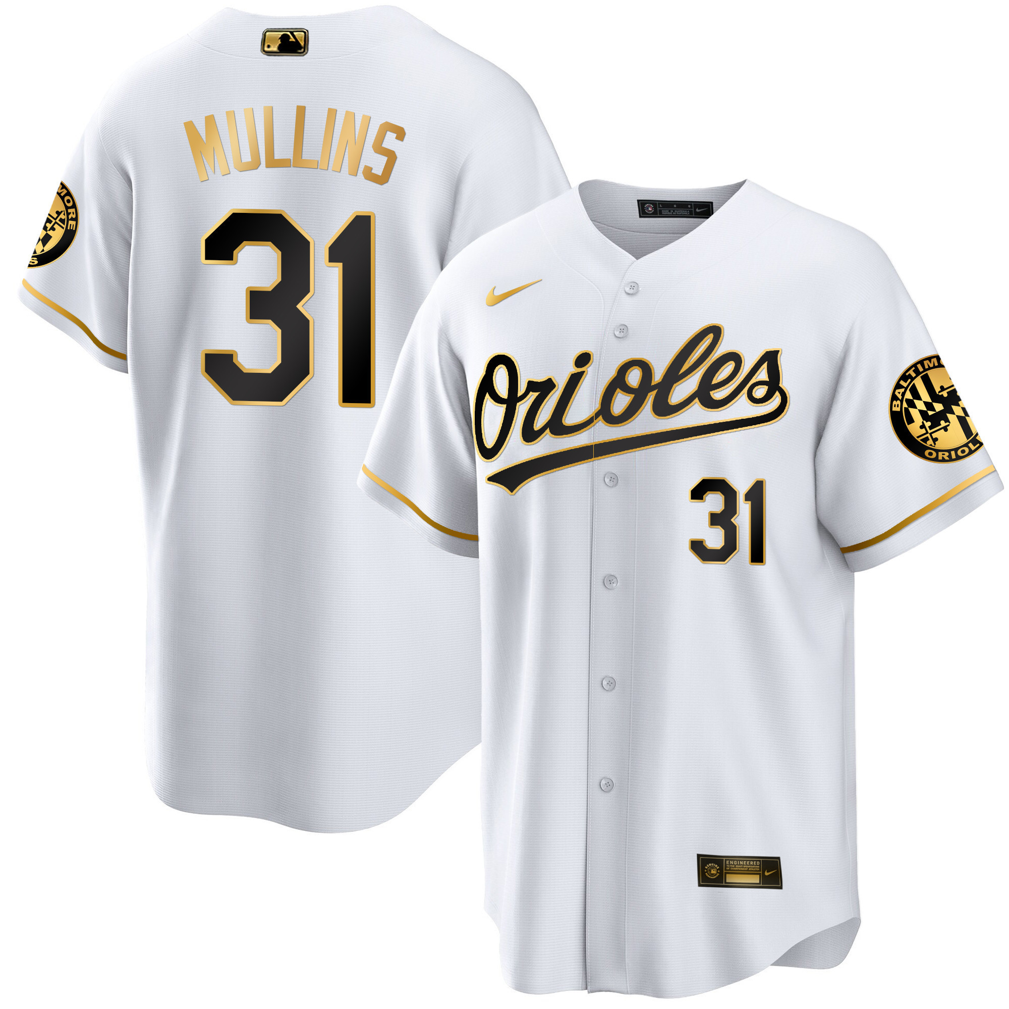 Cedric Mullins Men’s Baltimore Orioles 2023 Special Gold Cool White Gold Jersey - All Stitched