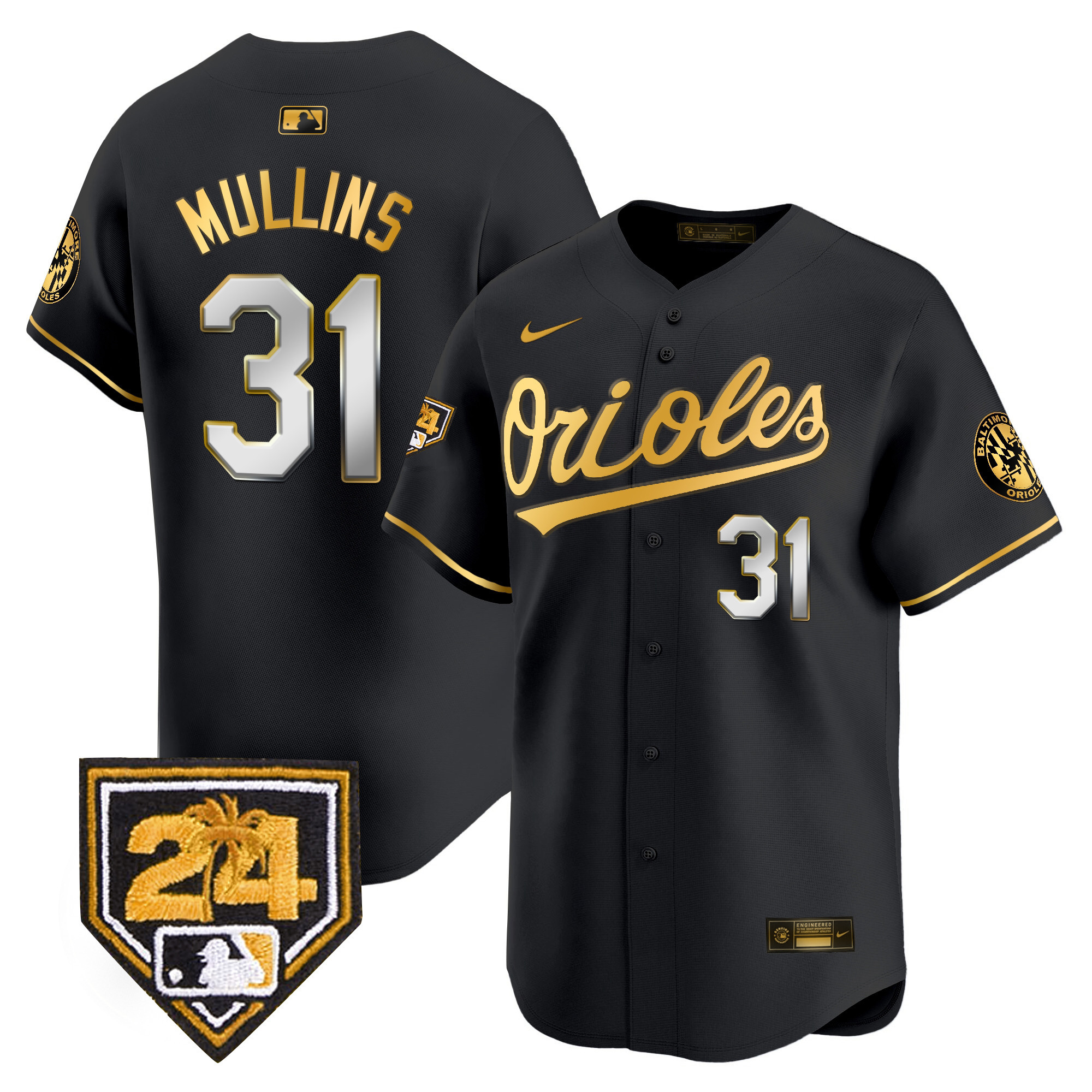 Cedric Mullins Men's Baltimore Orioles 2024 Spring Training Patch Vapor Premier Limited Black Limited Jersey - All Stitched