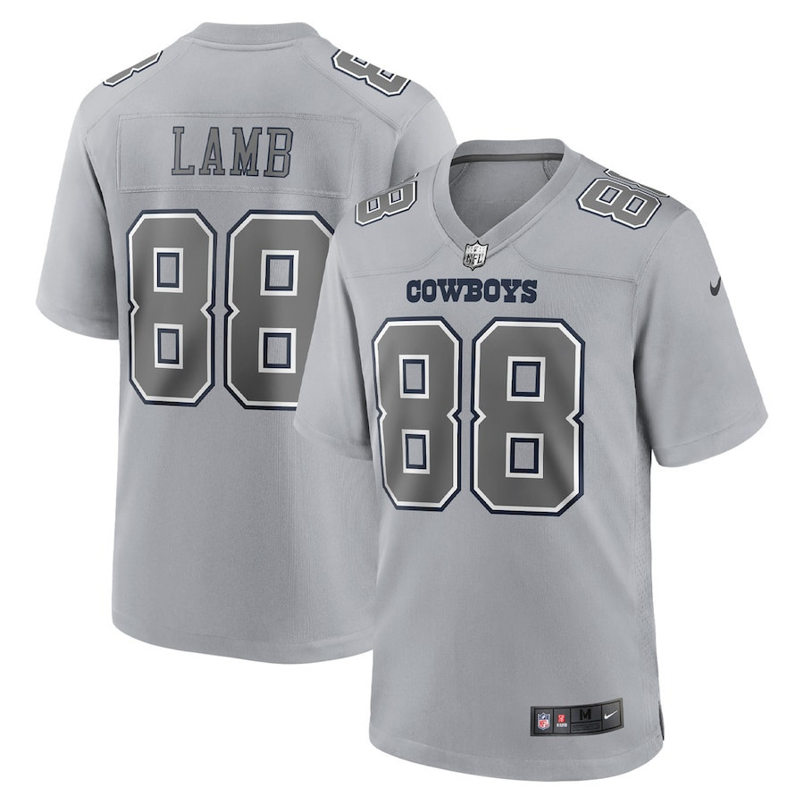CeeDee Lamb 88 Dallas Cowboys Atmosphere Fashion Game Stitched Jersey – Gray