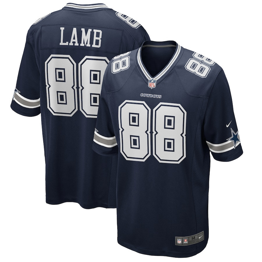 CeeDee Lamb 88 Dallas Cowboys Game Stitched Jersey – Navy