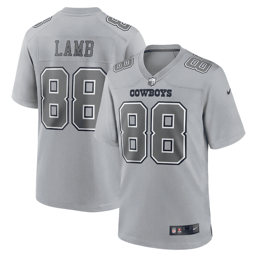CeeDee Lamb 88 Dallas Cowboys Men Atmosphere Fashion Game Stitched Jersey – Gray