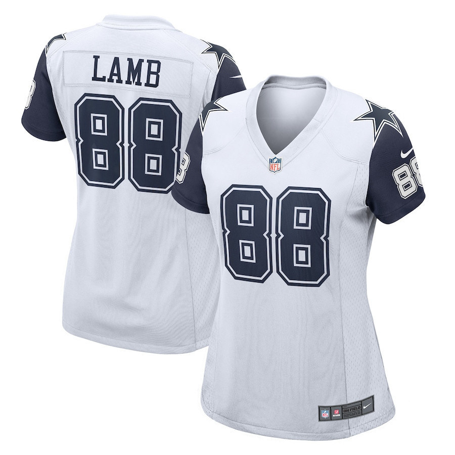 CeeDee Lamb 88 Dallas Cowboys Women’s 2nd Alternate Game Stitched Jersey – White