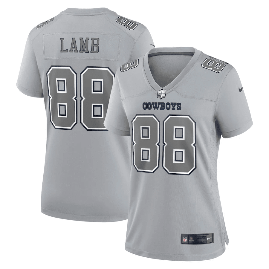 CeeDee Lamb 88 Dallas Cowboys Women’s Atmosphere Fashion Game Stitched Jersey – Gray