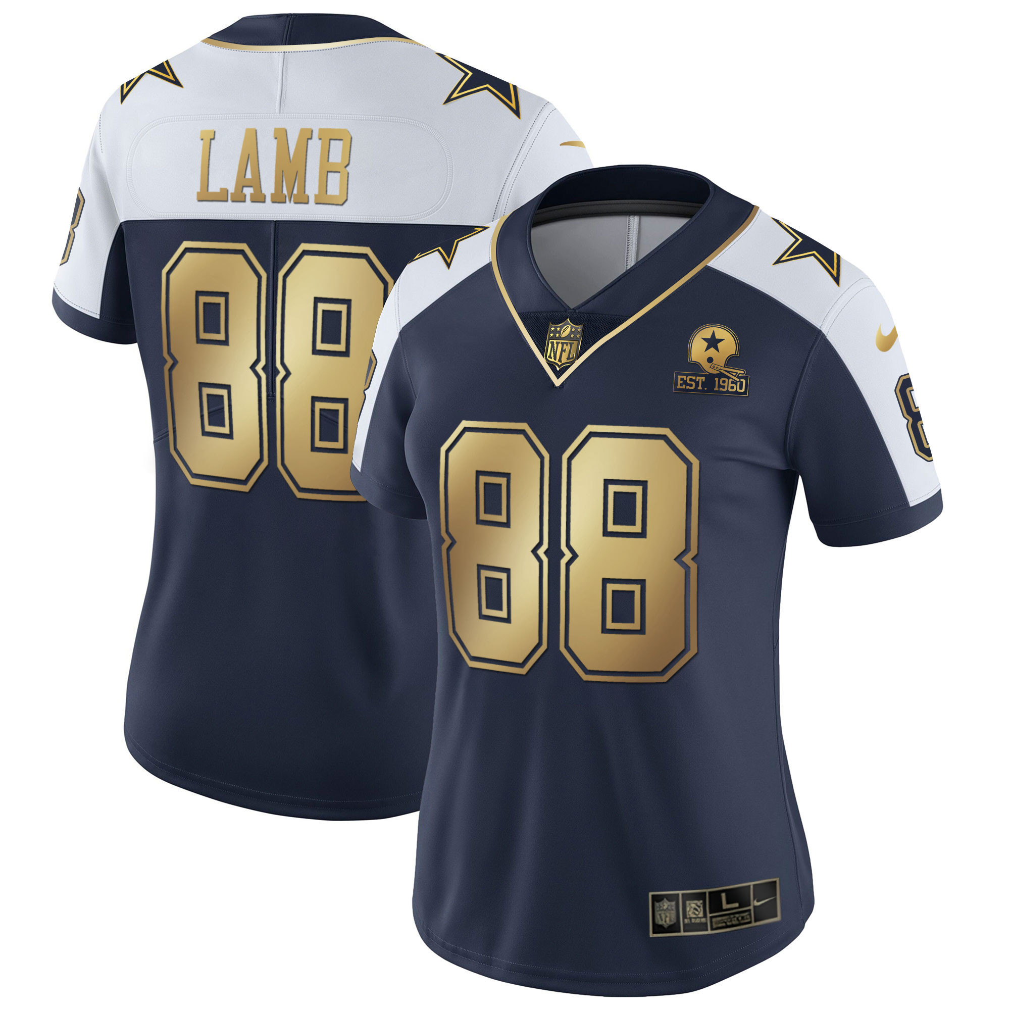 CeeDee Lamb Dallas Cowboys Alternate Vapor Navy Gold Limited Jersey - All Stitched 