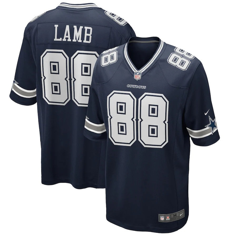 CeeDee Lamb Dallas Cowboys Game Team Game Navy Jersey - All Stitched 