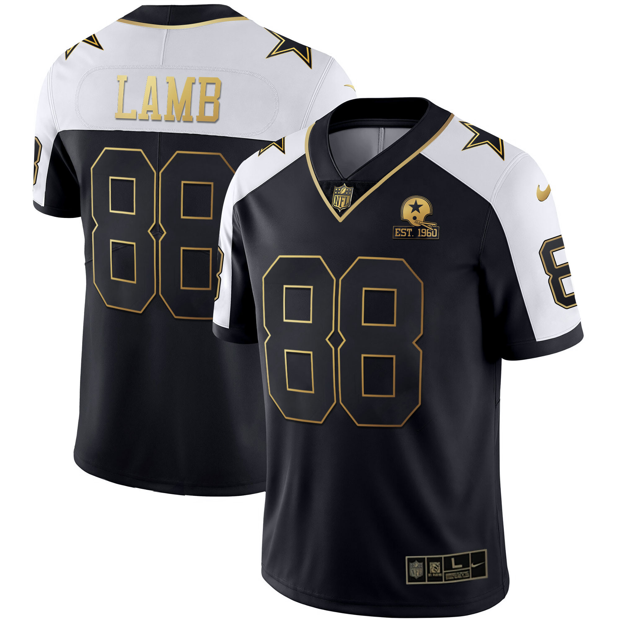 CeeDee Lamb Men's Dallas Cowboys Alternate Vapor Black Gold & Navy Gold Limited Black Gold Jersey - All Stitched 