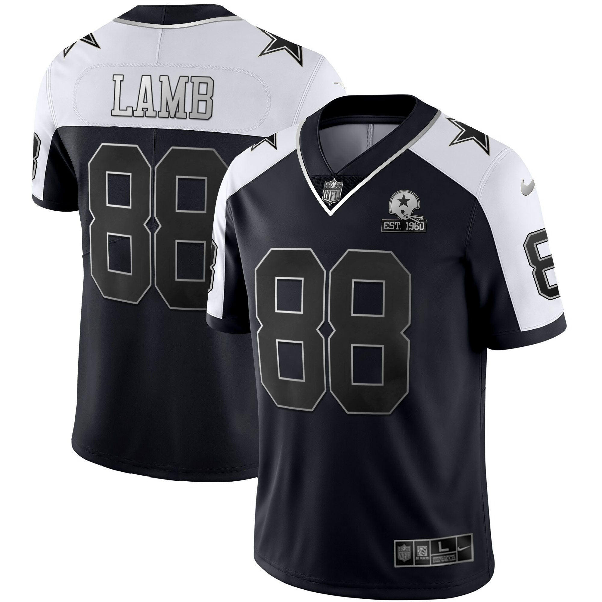 CeeDee Lamb Men's Dallas Cowboys Alternate Vapor Black Gold & Navy Gold Limited Black Silver Jersey - All Stitched 