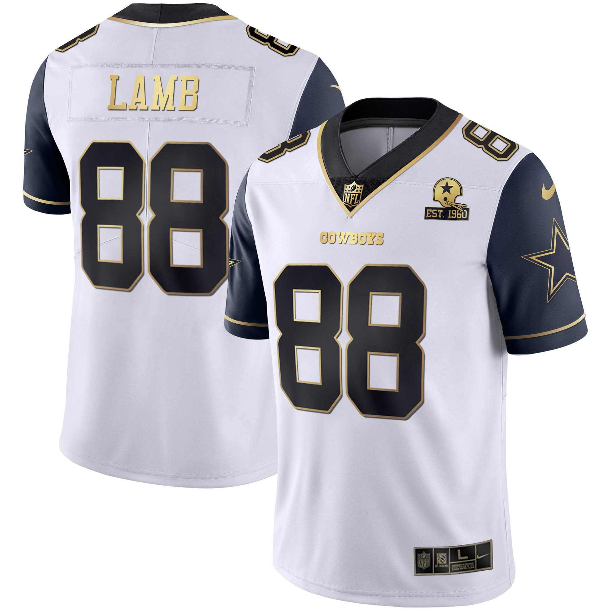 CeeDee Lamb Men's Dallas Cowboys Alternate Vapor Black Gold & Navy Gold Limited Navy Color Rush Jersey - All Stitched 