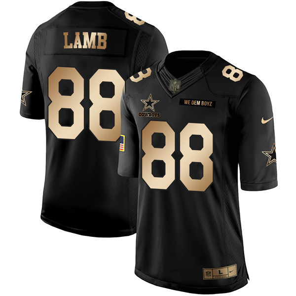 CeeDee Lamb Men's Dallas Cowboys Black Gold Collection Limited-Gold Jersey - All Stitched 