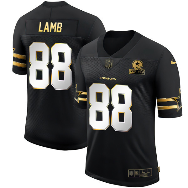 CeeDee Lamb Men's Dallas Cowboys Black Gold Collection Vapor Jersey - All Stitched 