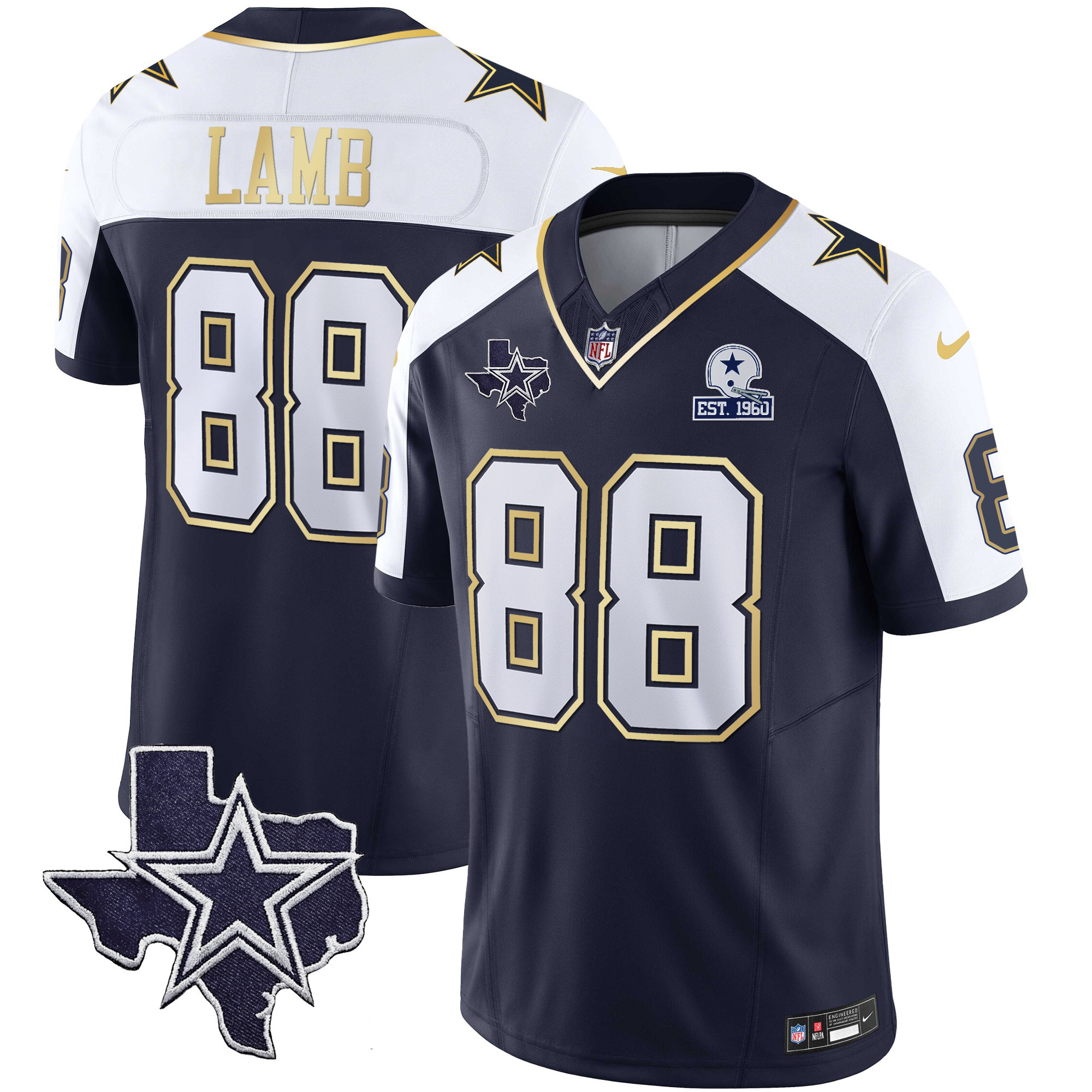 CeeDee Lamb Men's Dallas Cowboys Vapor Gold Alternate Jersey - All Stitched 