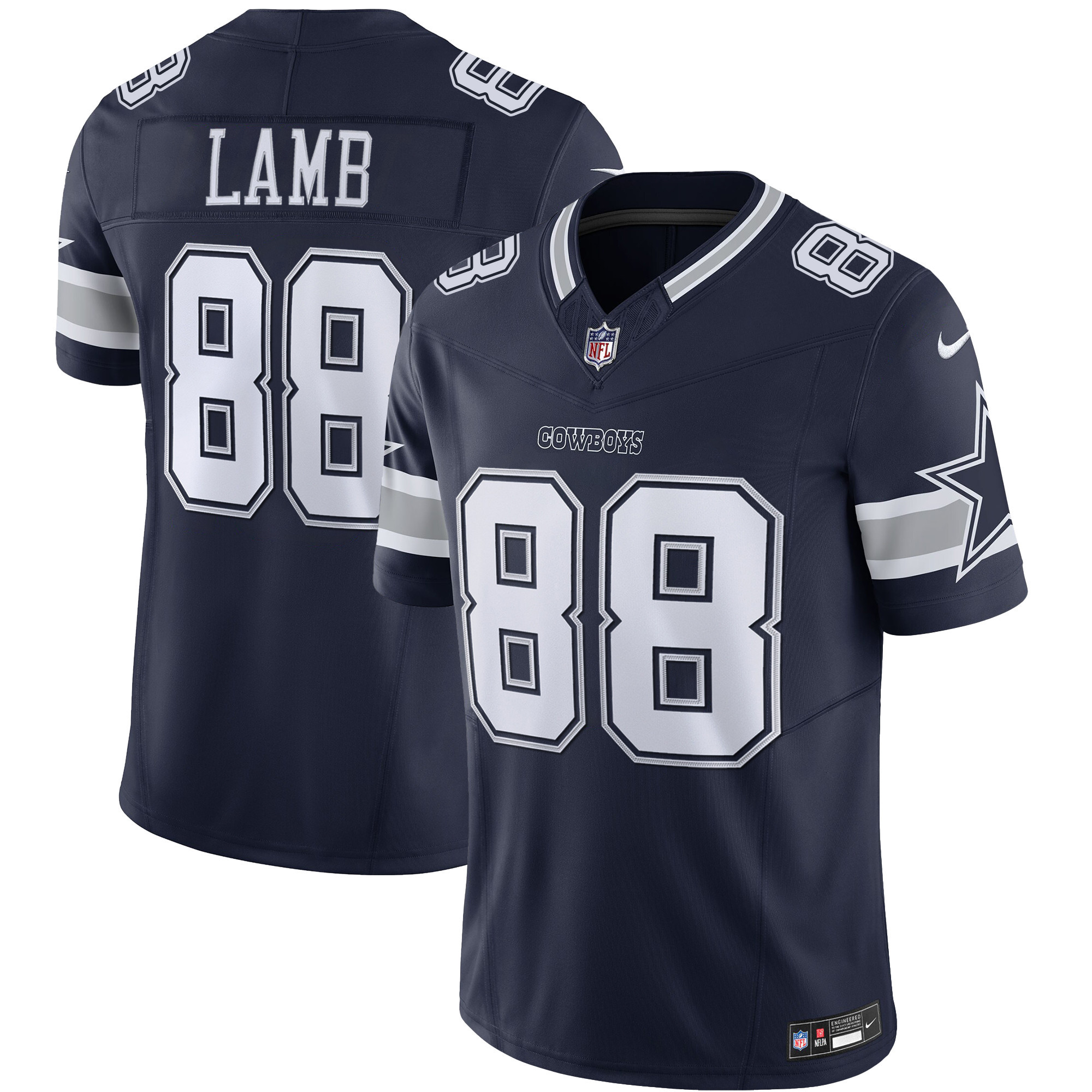 CeeDee Lamb Men's Dallas Cowboys Vapor Limited Navy Jersey - All Stitched 