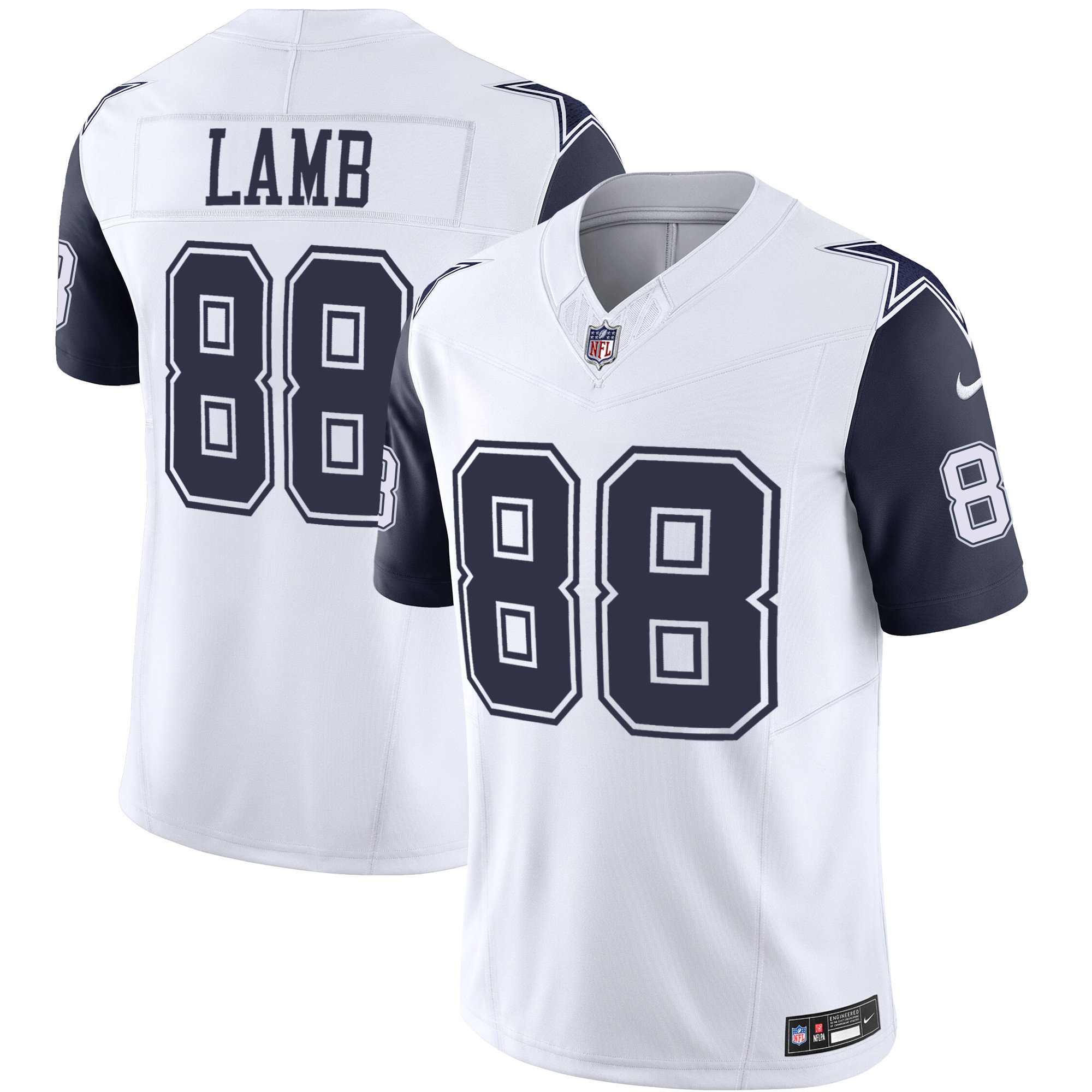 CeeDee Lamb Men's Dallas Cowboys Vapor Limited Navy Sleeves Jersey - All Stitched 