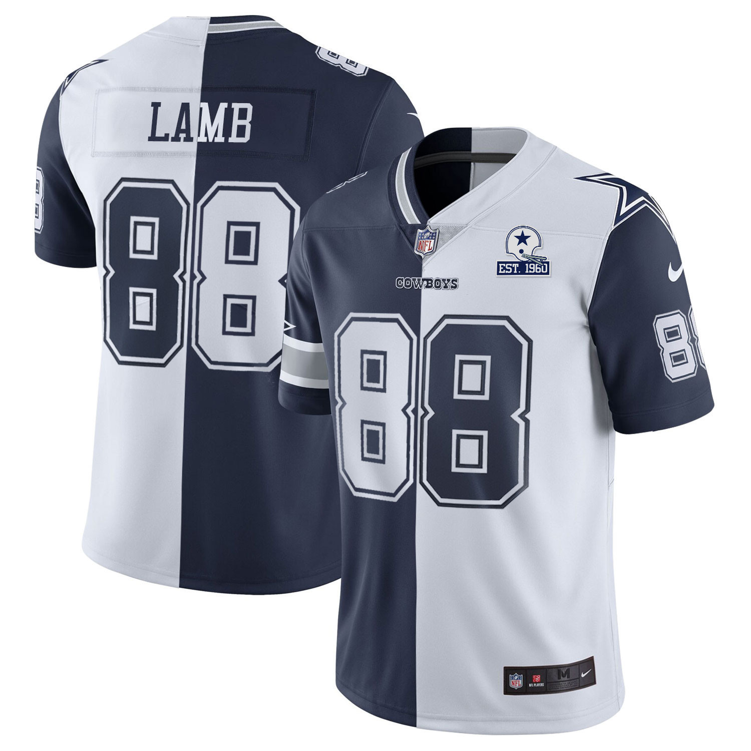 CeeDee Lamb Women's Dallas Cowboys Gold & Split Vapor Est 1960 Patch Split Jersey - All Stitched 