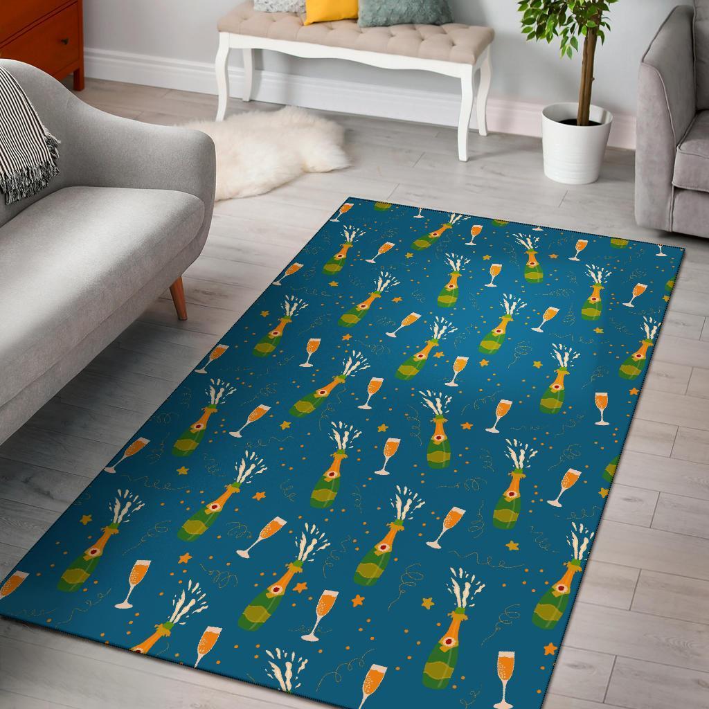 Celebrate Champagne Print Pattern Area Limited Edition Rectangle Rug