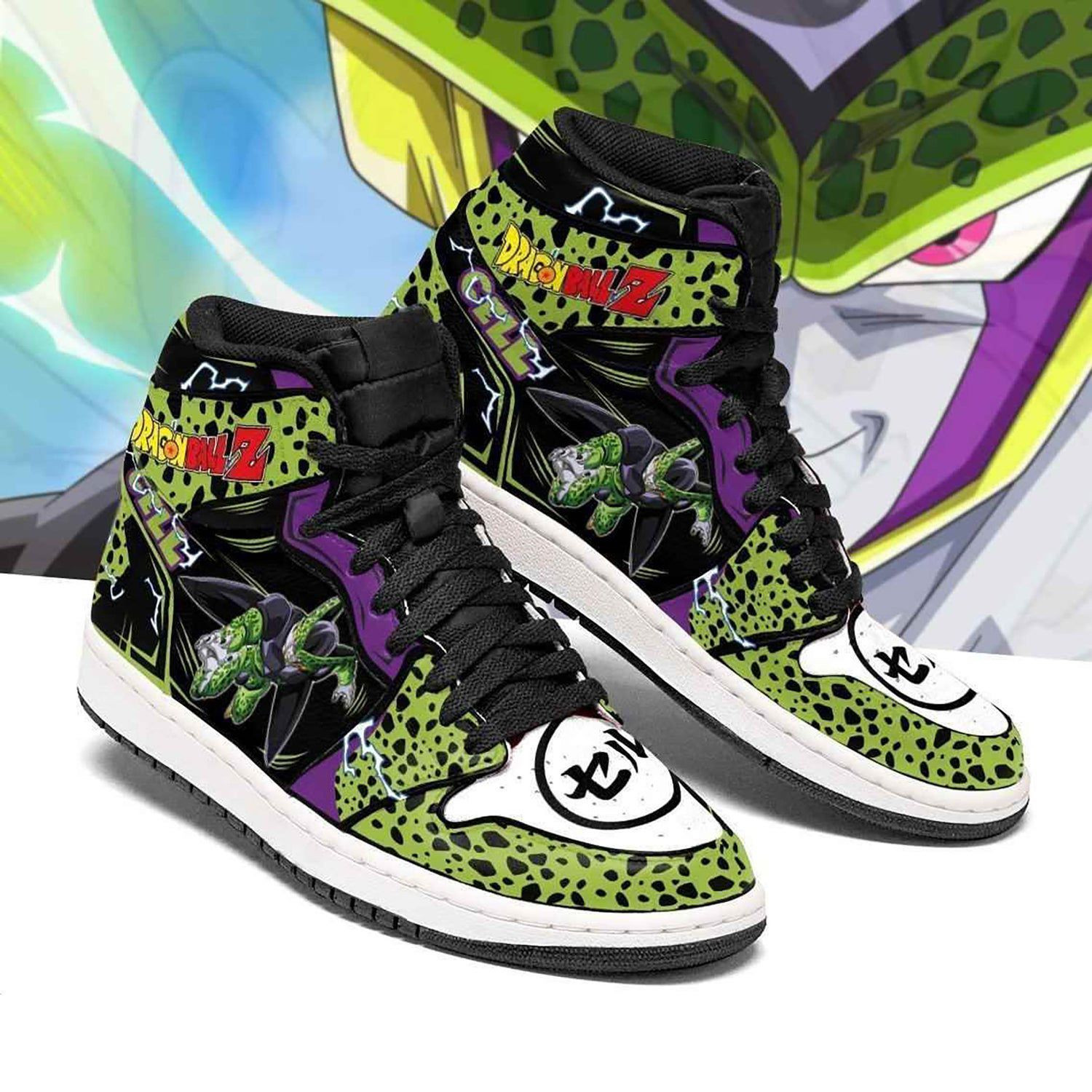 Cell Dragon Ball 1 High Top Air Jordan Sneaker, Air Jordan Hightop
