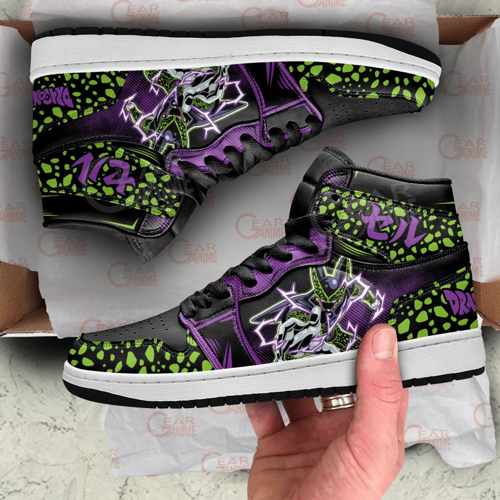 Cell JD1s Sneakers Dragon Ball Anime Shoes, Air Jordan Hightop