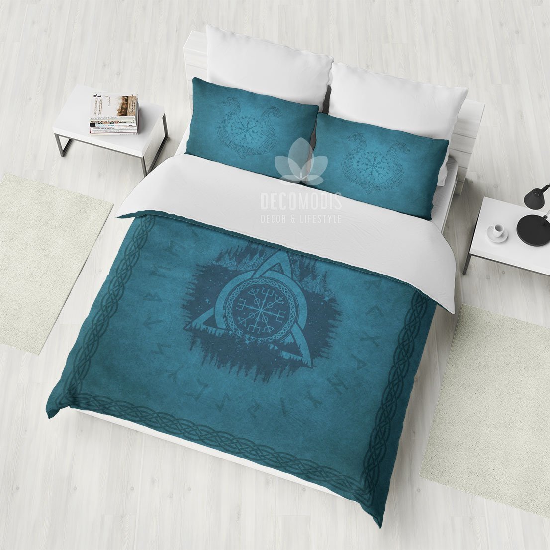Celtic , Viking , Trinity Knot Medieval Style , Celtic Totem Duvet Cover Bedding Set