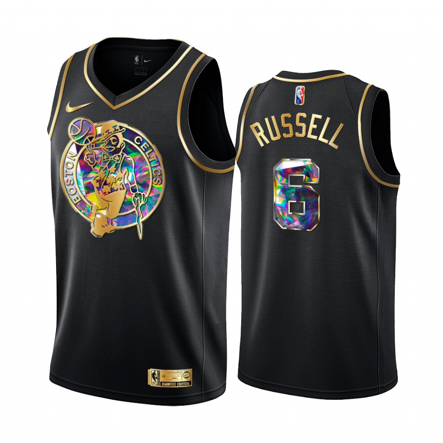 Celtics Bill Russell NBA 75th Anniversary Team Jersey Black Diamond Edition