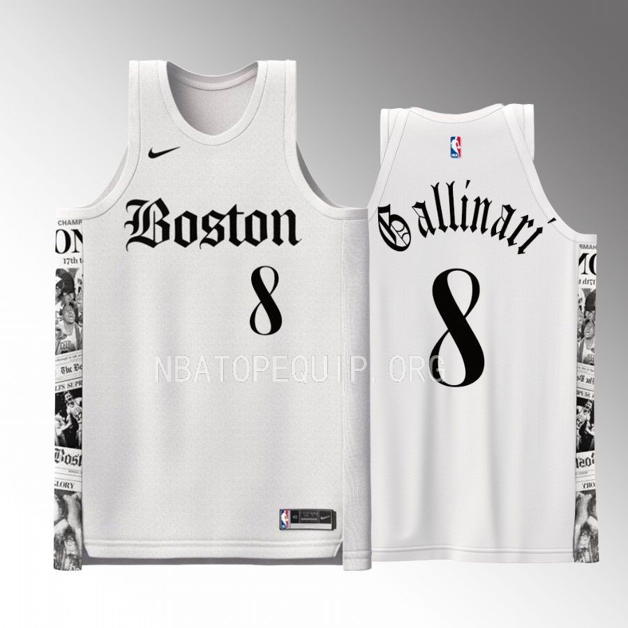 Celtics Danilo Gallinari Boston Global White Jersey #8 Special