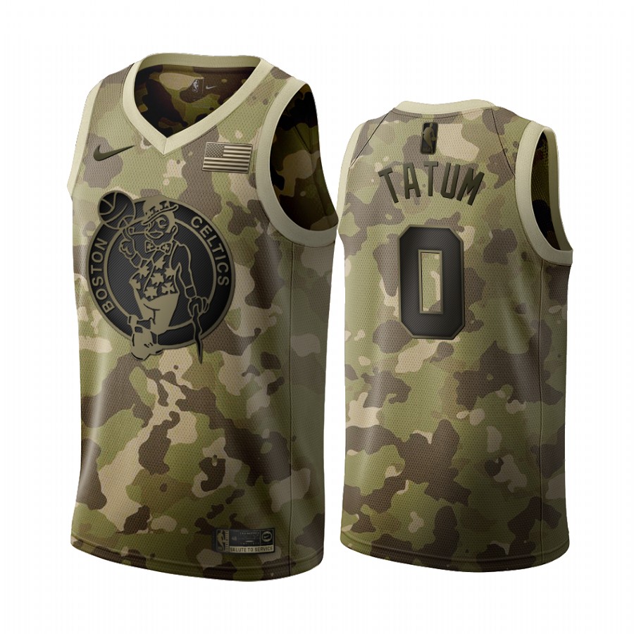 Celtics Jayson Tatum #0 2019 Salute to service Desert Camo Jersey