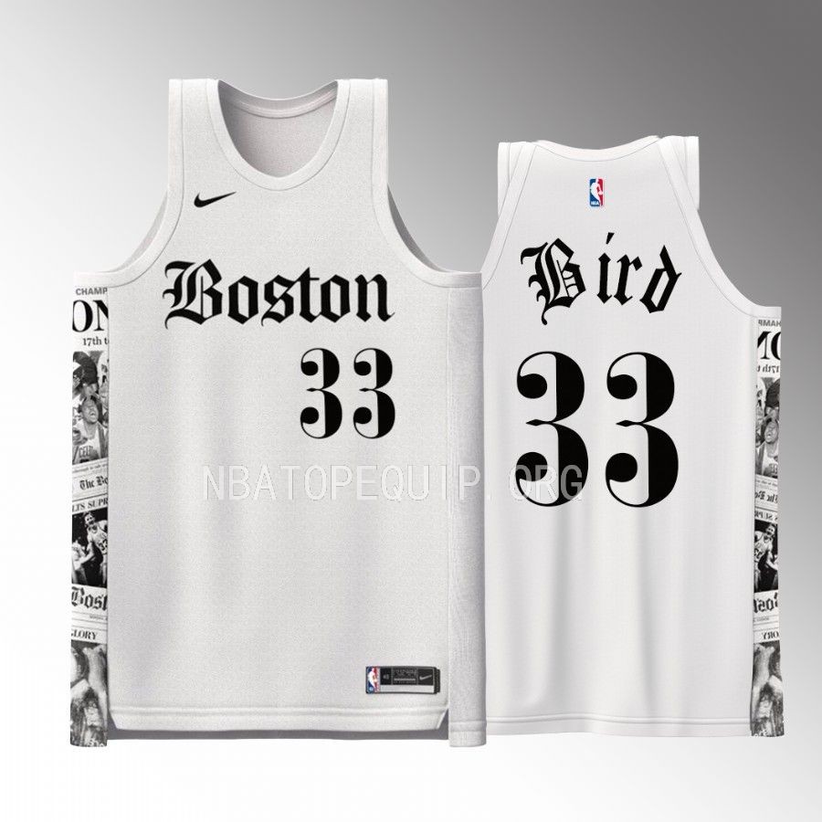 Celtics Larry Bird Boston Global White Jersey #33 Special