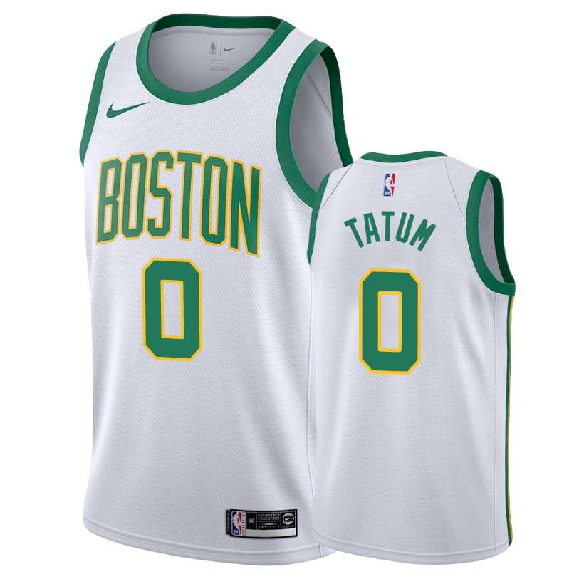 Celtics Male Jayson Tatum #0 2018-19 City White Jersey