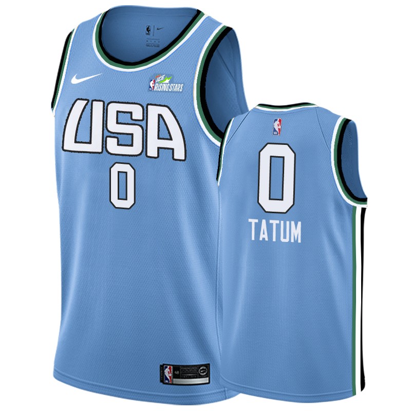 Celtics Male Jayson Tatum #0 2019 Rising Star Blue Team World Jersey