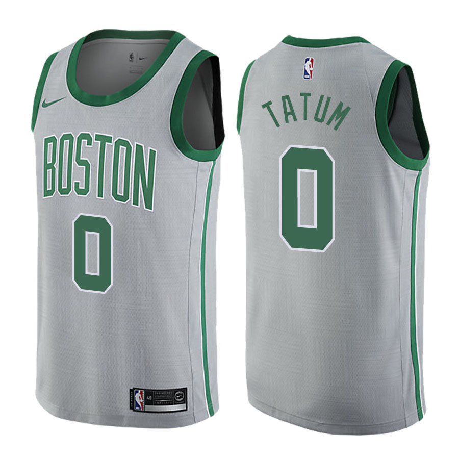 Celtics Male Jayson Tatum #0 City Edition Gray Jersey