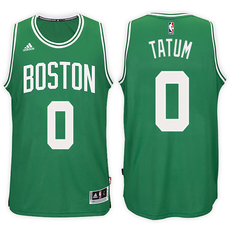 Celtics Male Jayson Tatum #0 Swingman Road Kelly Green Jersey