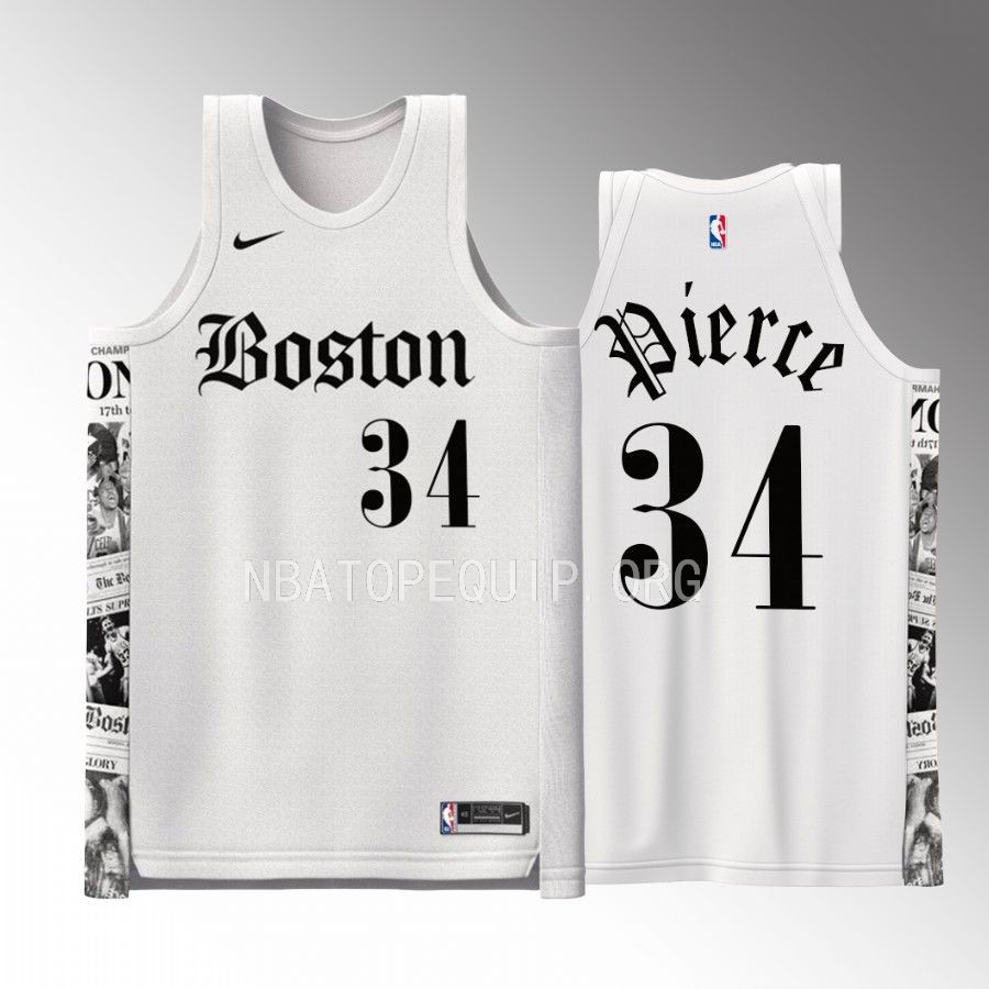 Celtics Paul Pierce Boston Global White Jersey #34 Special
