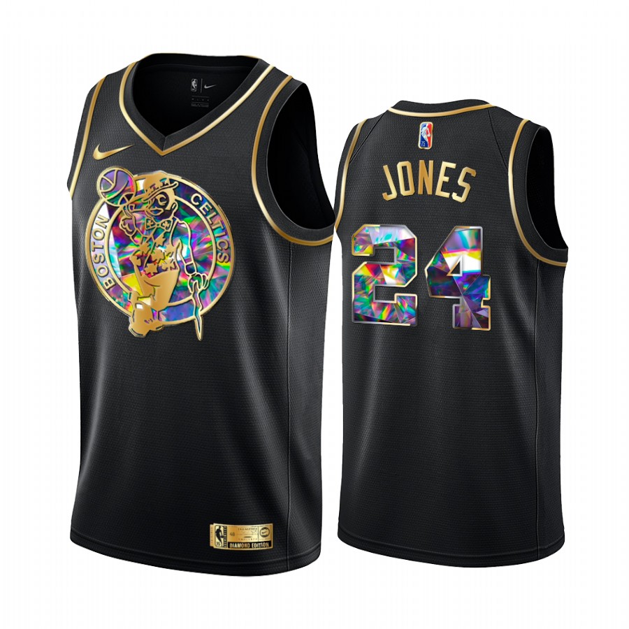 Celtics Sam Jones NBA 75th Anniversary Team Jersey Black Diamond Edition