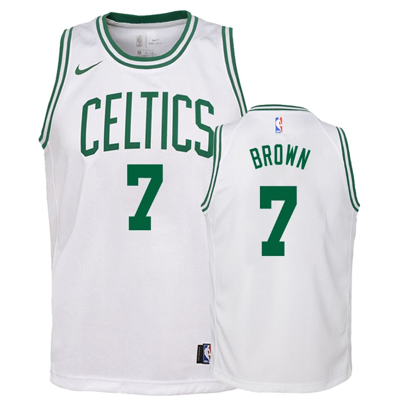 Celtics Youth Jaylen Brown #7 Association White Jersey