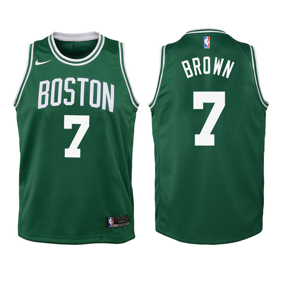 Celtics Youth Jaylen Brown #7 Icon Edition Green Jersey