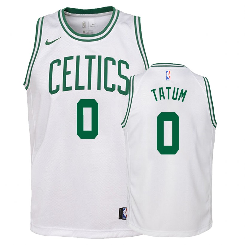 Celtics Youth Jayson Tatum #0 Association White Jersey