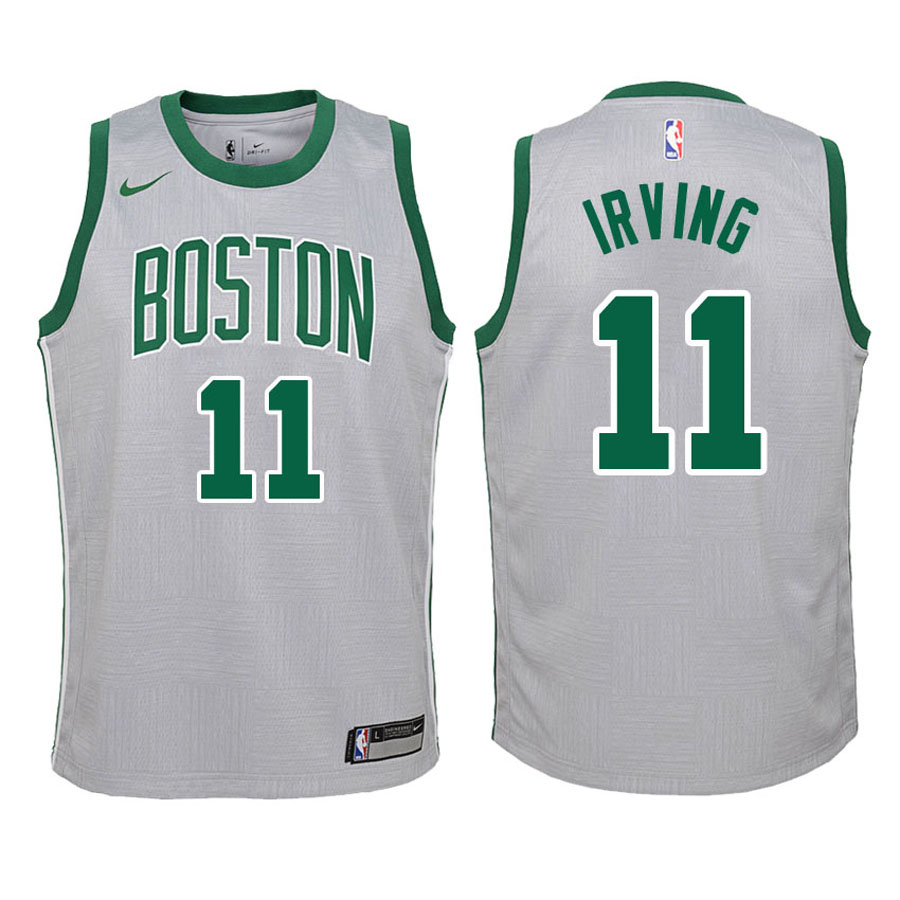 Celtics Youth Kyrie Irving #11 City Edition Gray Jersey