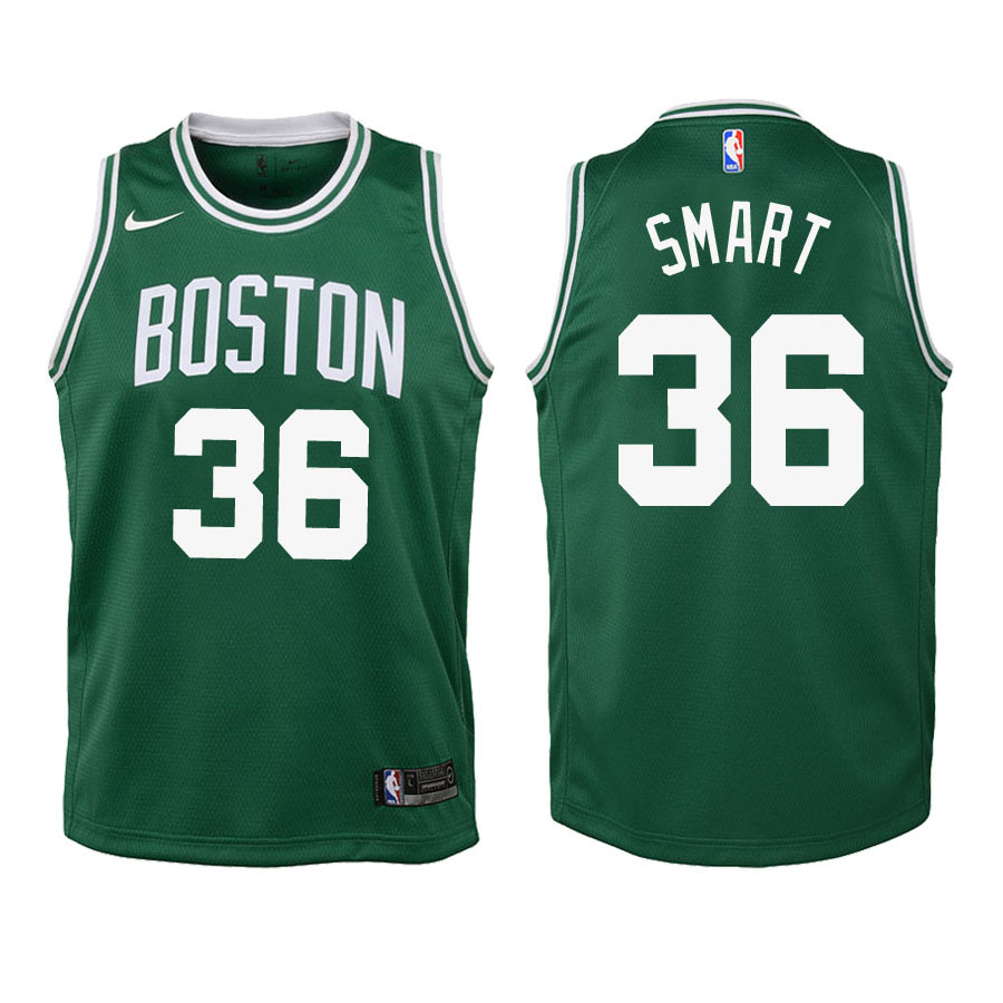 Celtics Youth Marcus Smart #36 Icon Edition Green Jersey