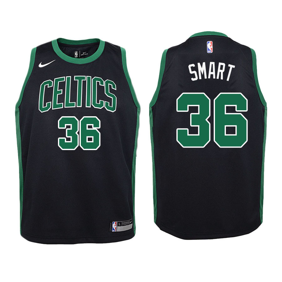 Celtics Youth Marcus Smart #36 Statement Edition Black Jersey