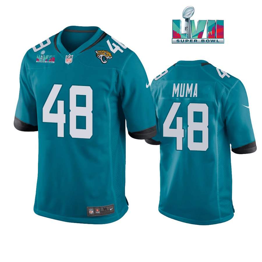 Chad Muma 48 Jacksonville Jaguars Super Bowl LVII Super Bowl LVII Teal Men Game Stitched Jersey
