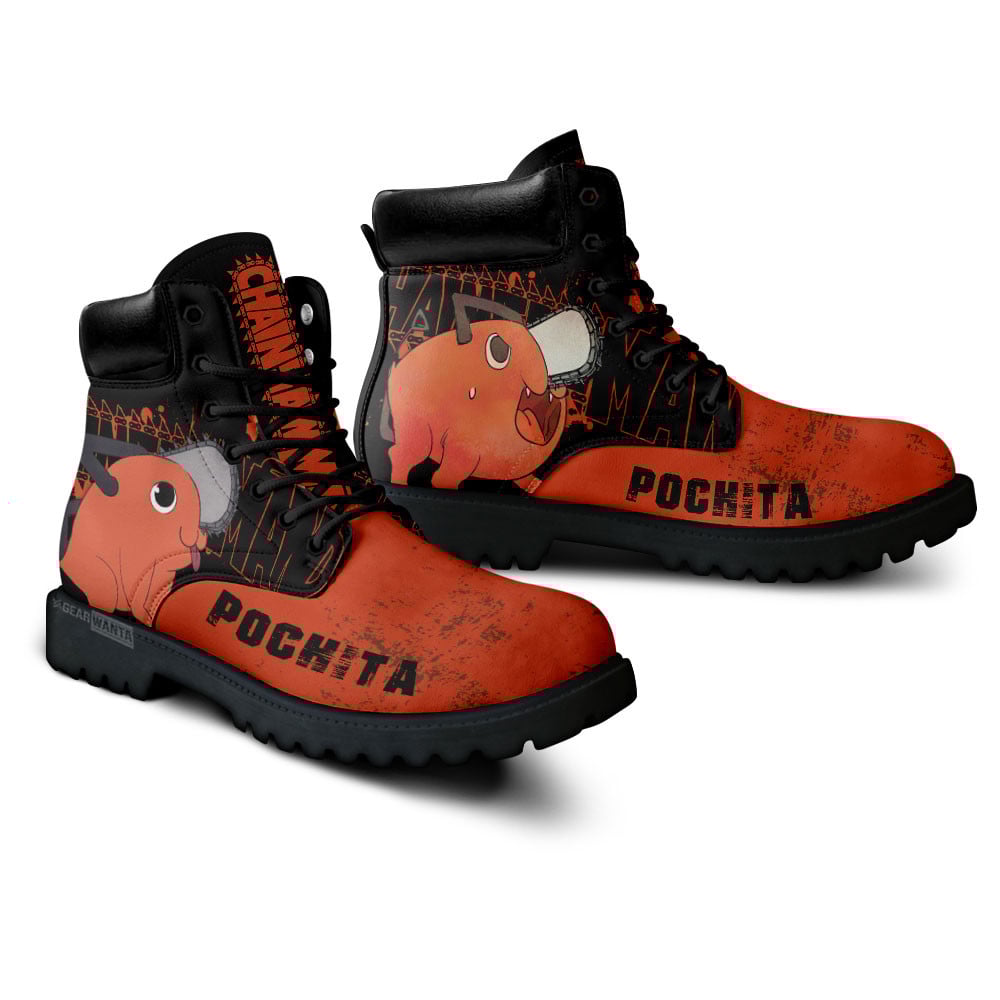 Chainsaw Man Pochita Boots Custom Anime Shoes Pefect Gift Idea