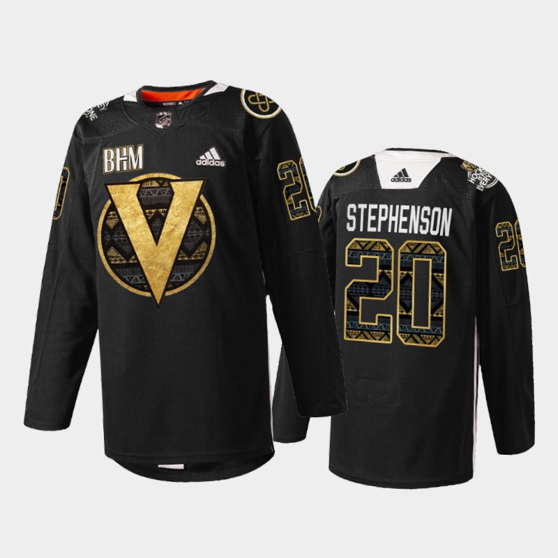 Chandler Stephenson Vegas Golden Knights Black History Month 2022 Jersey Black #20 Warm-up