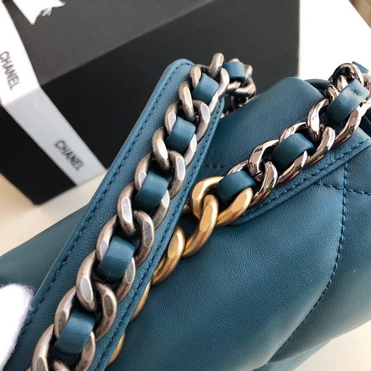 Chanel 19 Handbag Teal For Women, Women’s Bags, Shoulder And Crossbody Bags 10.2in/26cm