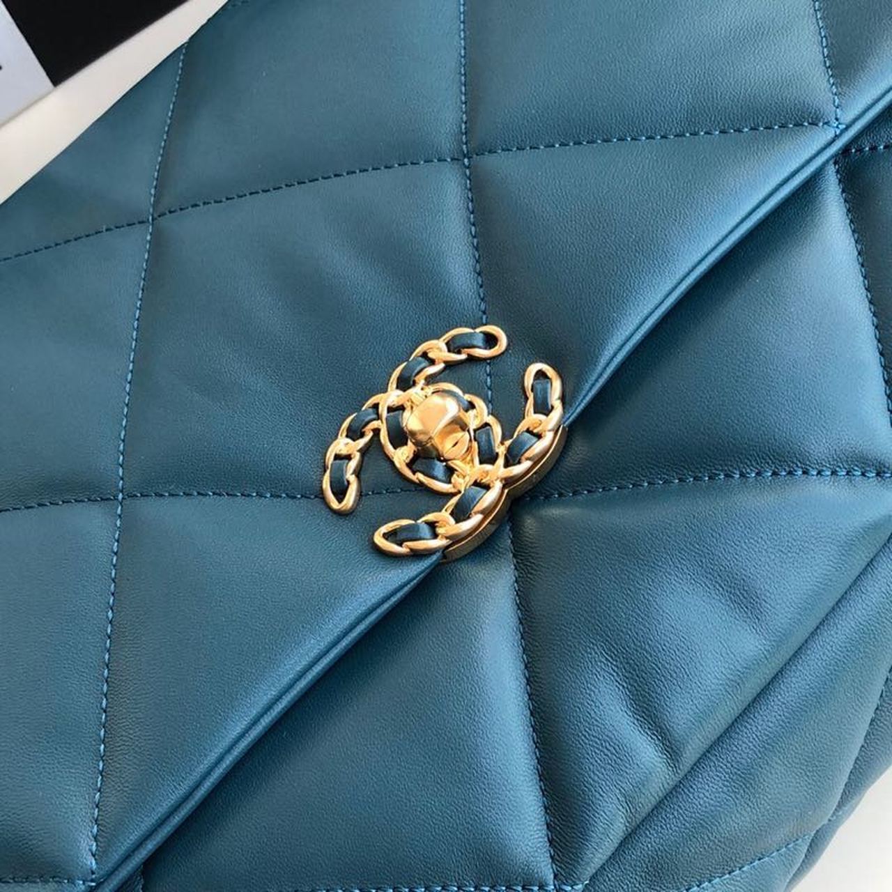 Chanel 19 Maxi Handbag Teal For Women, Women’s Bags, Shoulder And Crossbody Bags 14in/36cm