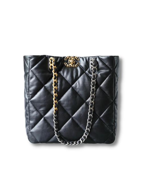 Chanel 19 Shopping Bag Black For Women 14.6in/37cm