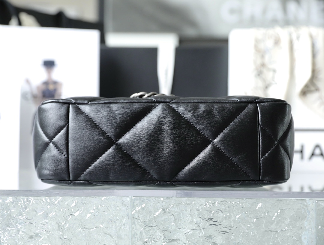 Chanel 19 Shopping Bag Black For Women 14.6in/37cm