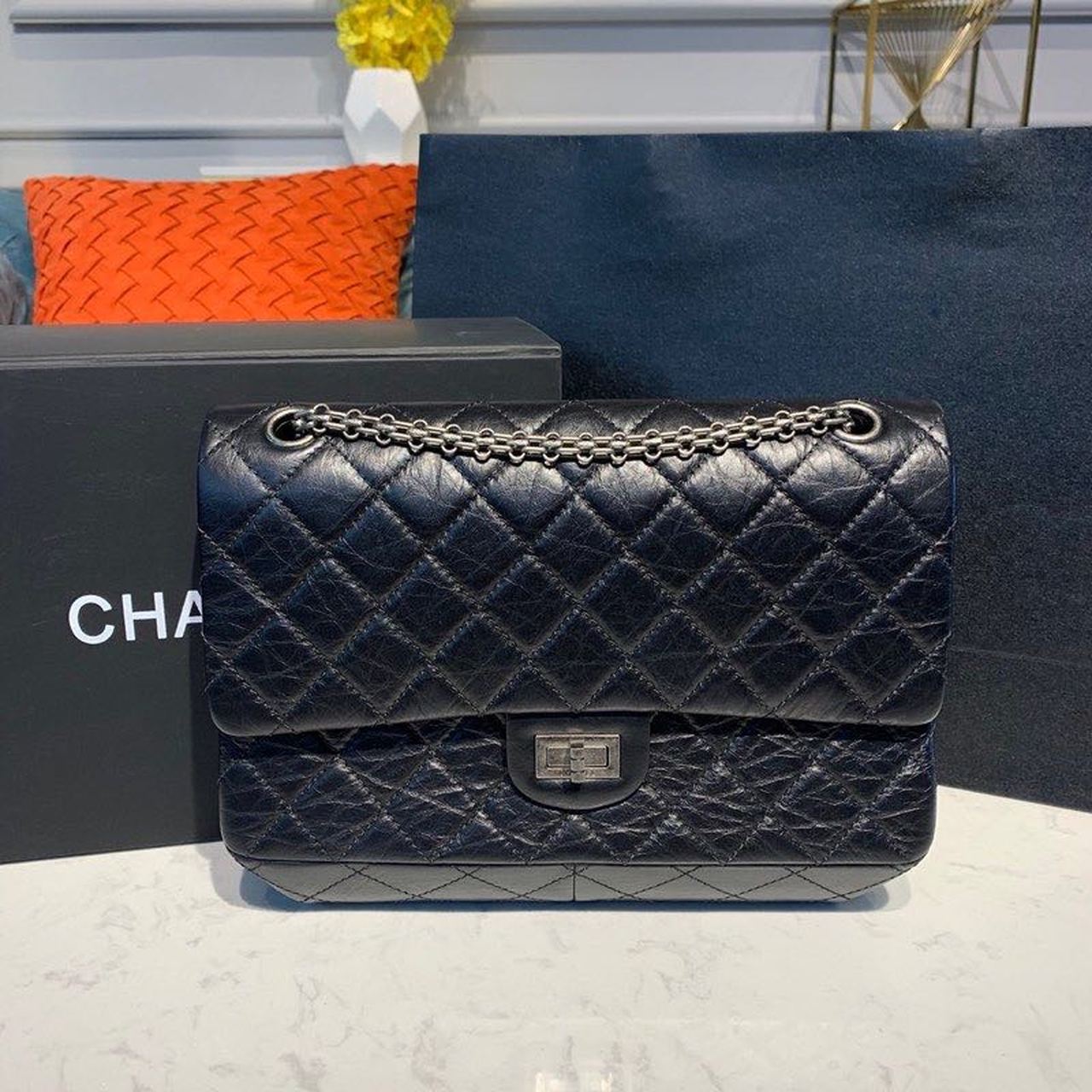 Chanel 2.55 Handbag Silver Hardware Black For Women, Women’s Bags, Shoulder And Crossbody 11in/28cm