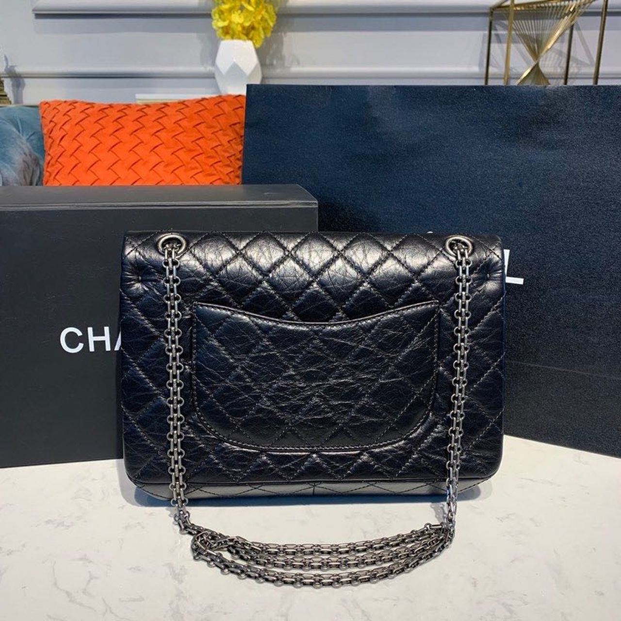 Chanel 2.55 Handbag Silver Hardware Black For Women, Women’s Bags, Shoulder And Crossbody 11in/28cm